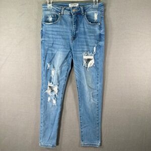 Wax Jeans Womens‎ 11/30 Distressed Skinny High Rise Ripped Denim